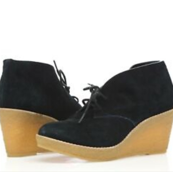 Cole Haan Womens Suede Wedge Comfort Boots shoes sz 8B - Picture 1 of 11